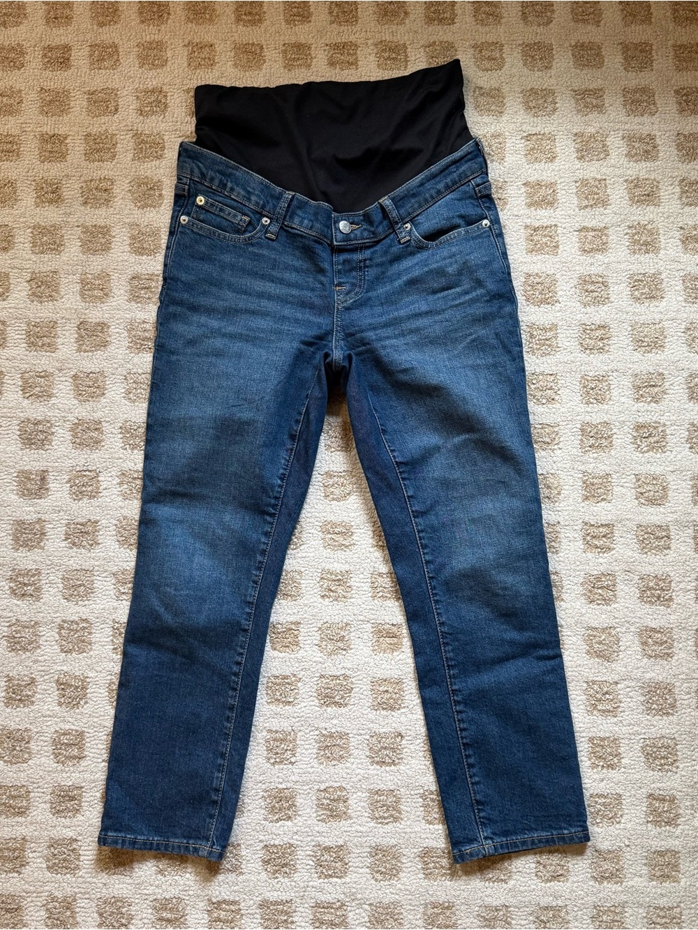 GAP Straight Leg Ankle Maternity Jeans with adjustable Waist Panel size 27/4